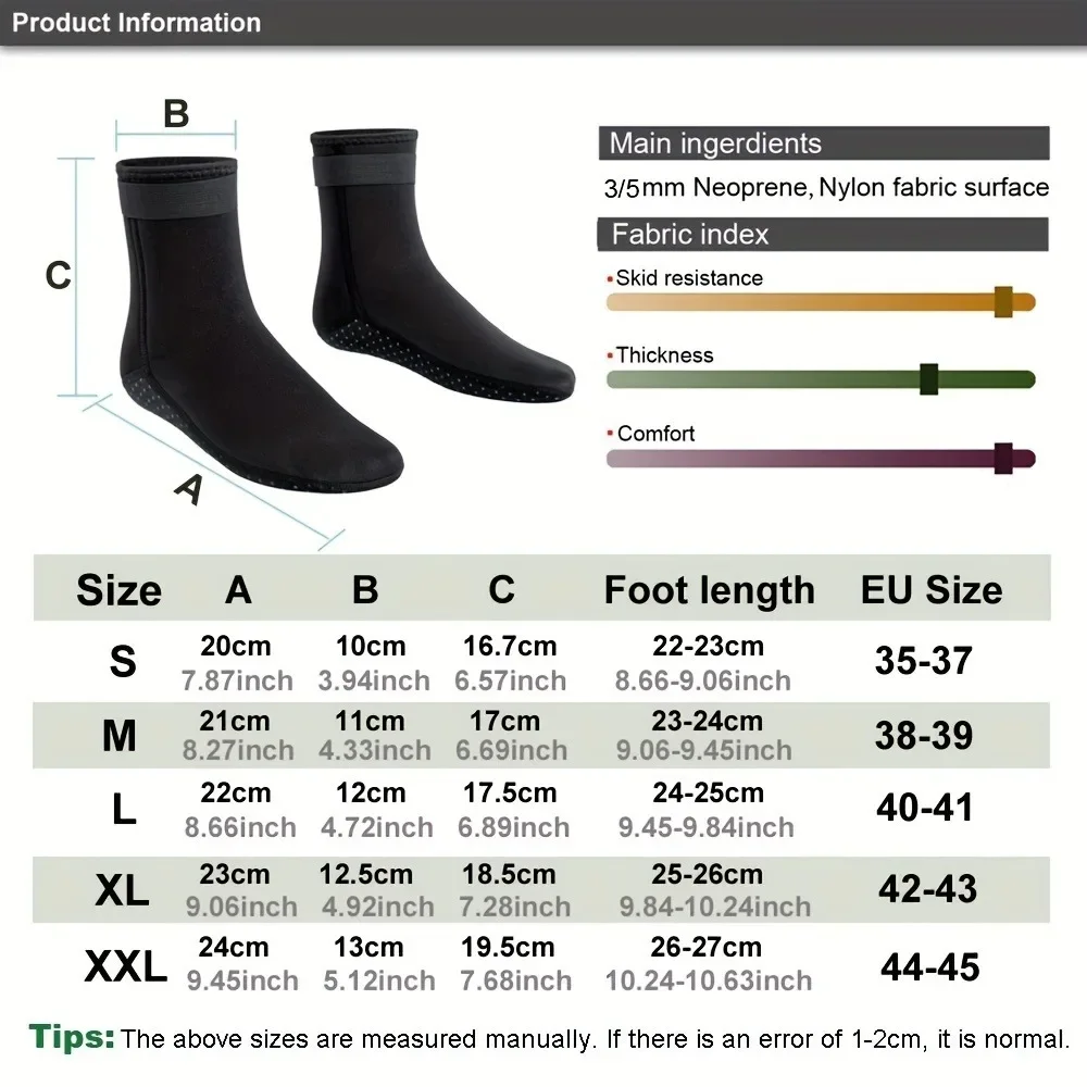 3 mm Neopren-Tauchsocken – rutschfeste Neoprenanzug-Schuhe zum Schnorcheln, Surfen, Schwimmen, warme Aqua-Socken, Strandstiefel, Strandzubehör – Detail 4