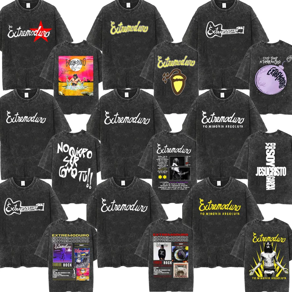 Rock Band EXTREMODURO Yo,minoria Absolvta Vintage Gewaschen T-shirt Männer Frauen Mode Harajuku Übergroßen Baumwolle T Shirts Streetwear
