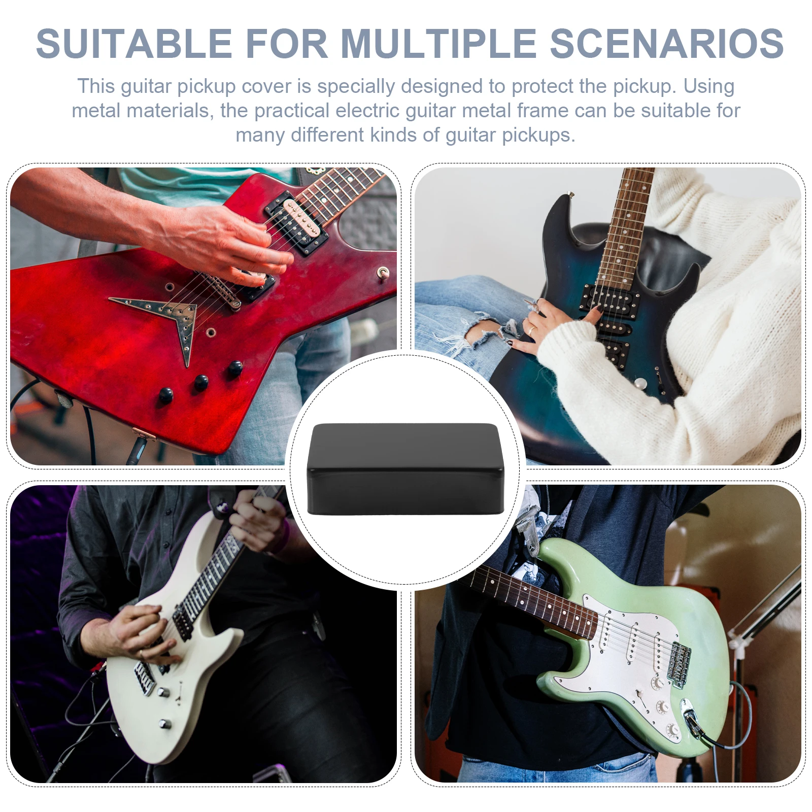

2pcs Covers Metal Protective Shielding Noise Reduction Electric Guitar Parts Supplies Sealed Cover For Electric Guitars Pickup