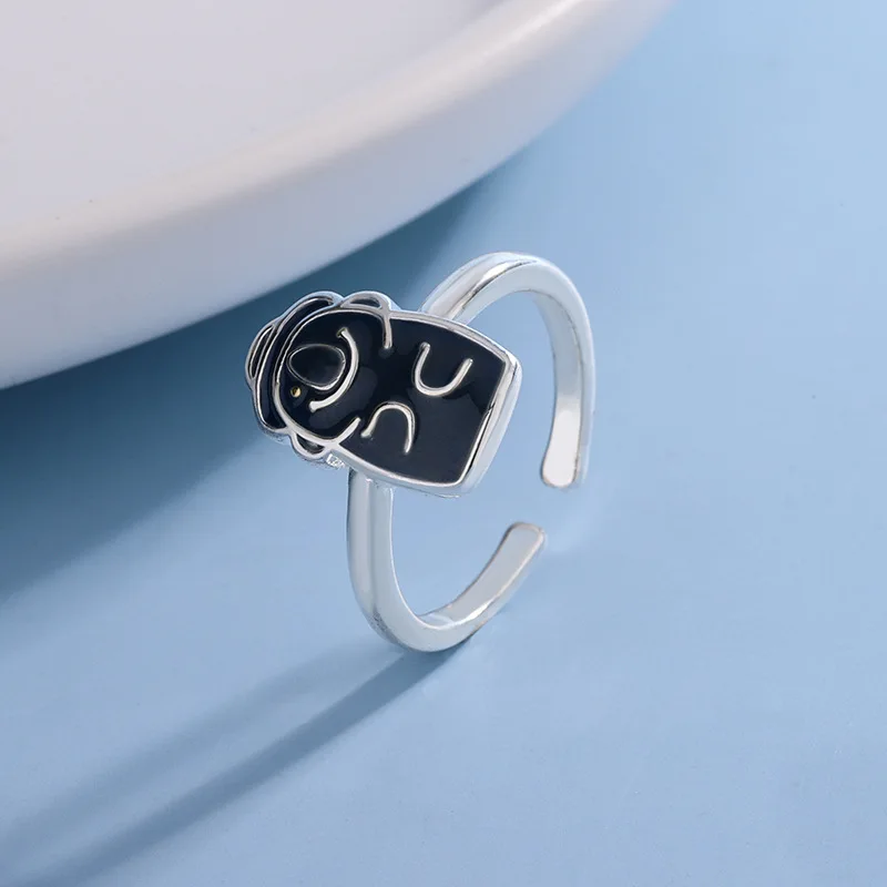 

New Creative Cute Grey Little Bottle 925 Sterling Silver Personalized Exquisite Opening Rings R399