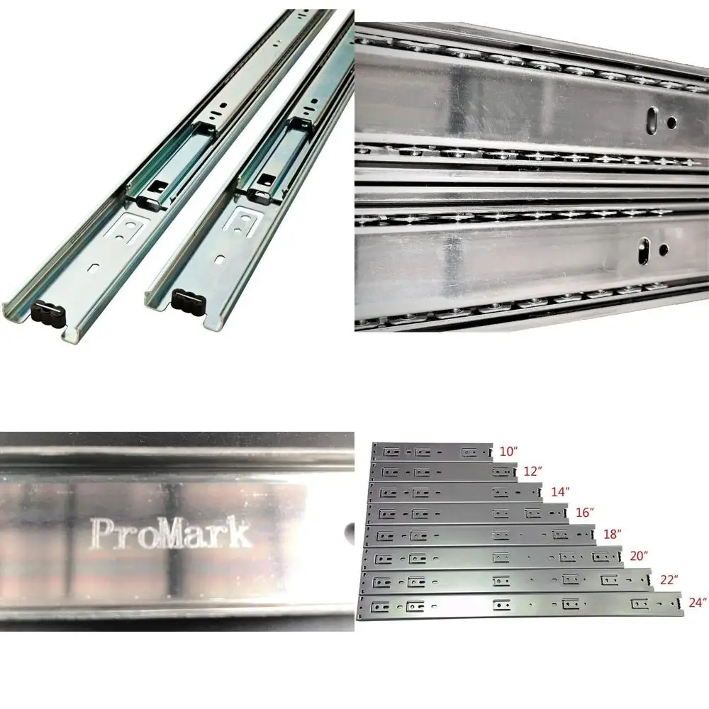 

Трехсекционные выдвижные направляющие с шарикоподшипниками, грузоподъемность 100 фунтов, 16 дюймов, боковое крепление