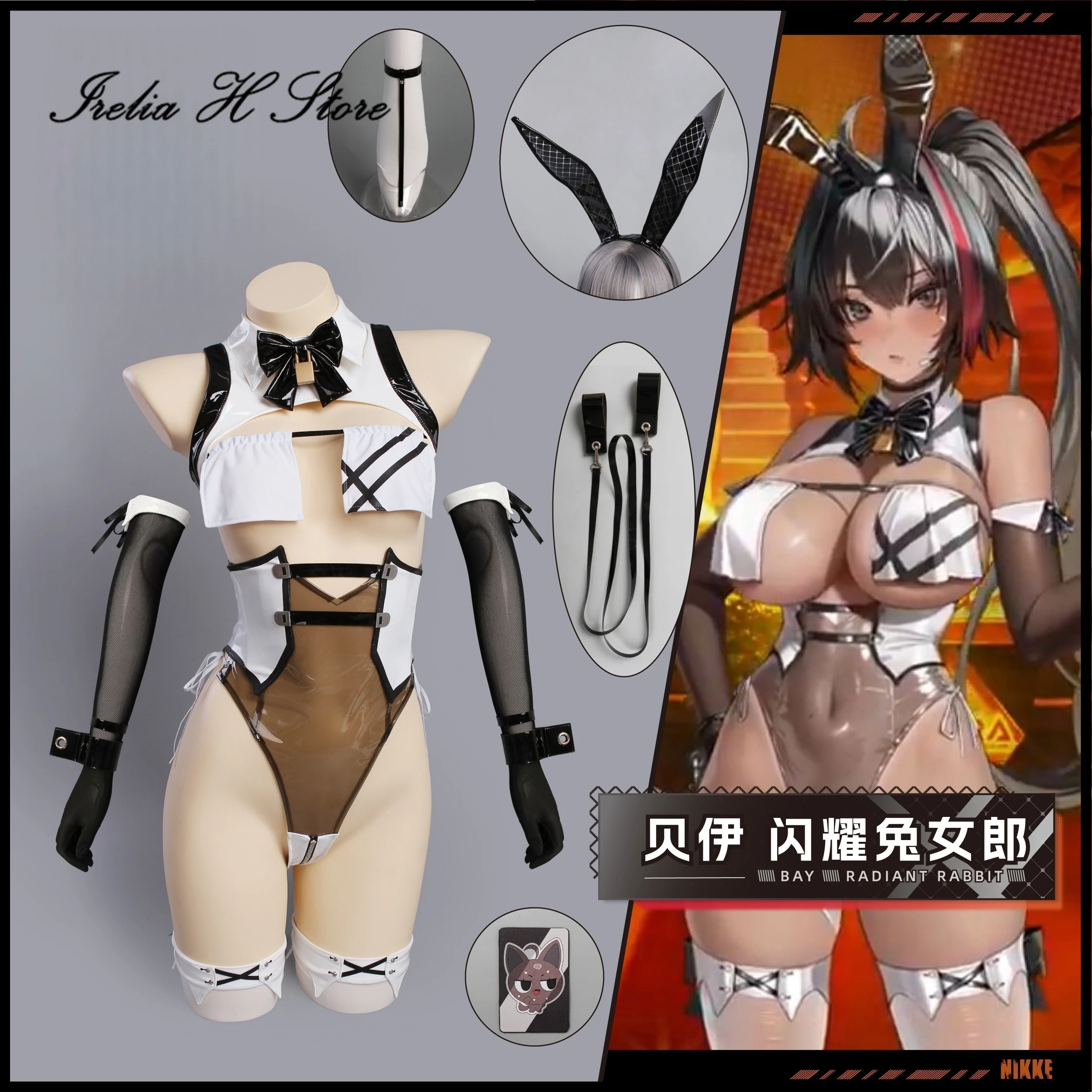 

Irelia H Store Anime NI cos KKE bay Cosplay Costume bay radiant rabbit Sexy top skirt Hallween Costumes