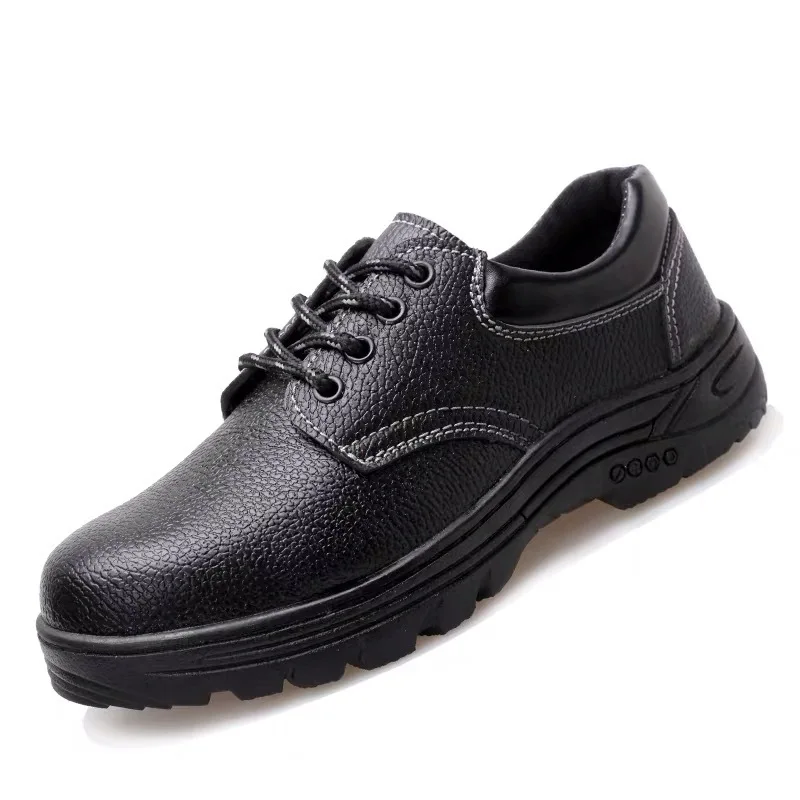 Sapatos De Couro De Proteção Do Trabalho, Anti Impacto, Punção Resistente ao Desgaste, Anti Slip Low Top, Sapatos de proteção respirável