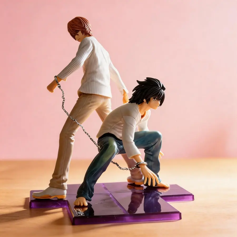 

Anime Death Note Light Yagami, L Decoration Figure 22cm Collectible Model for Fans Collection Anime Merchandis