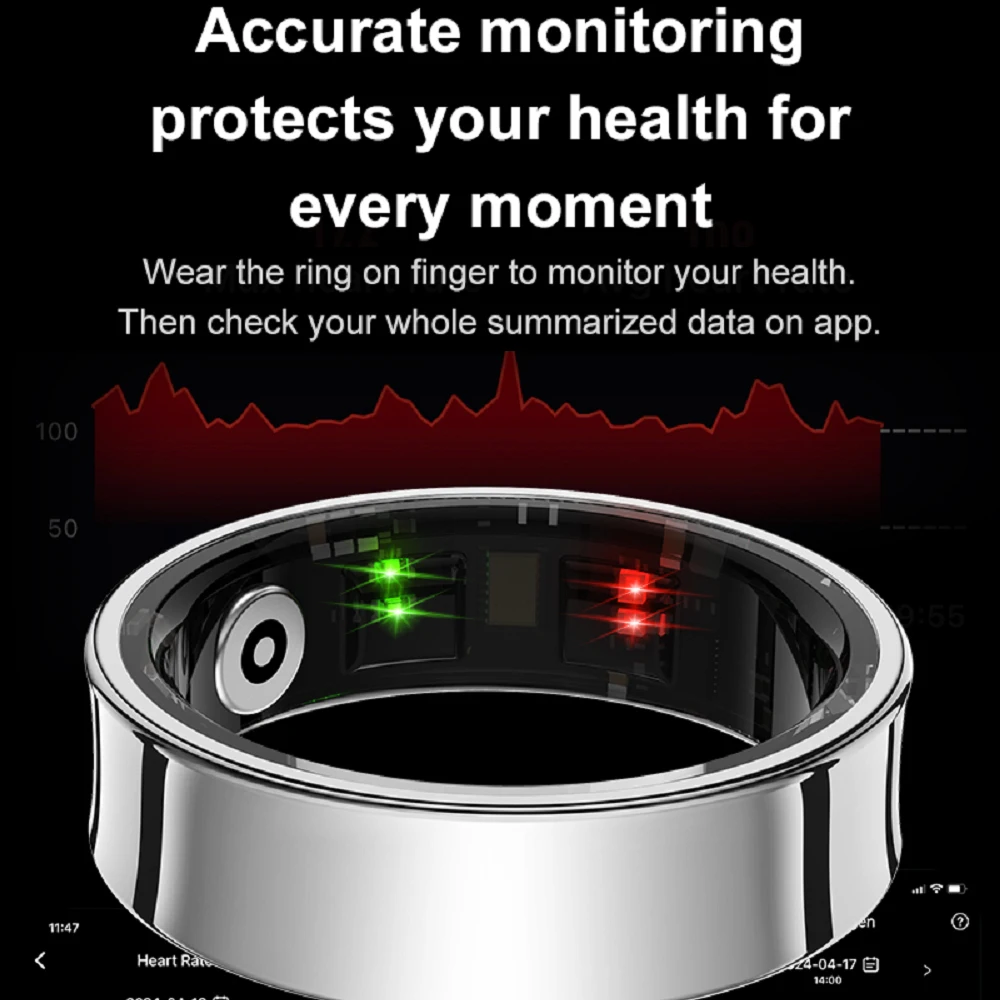 Fashion Ultrathin Smart Ring Couple Sports Fitness 24H Heart Rate Blood Oxygen Sleep Health Monitoring 5ATM Waterproof Gifts