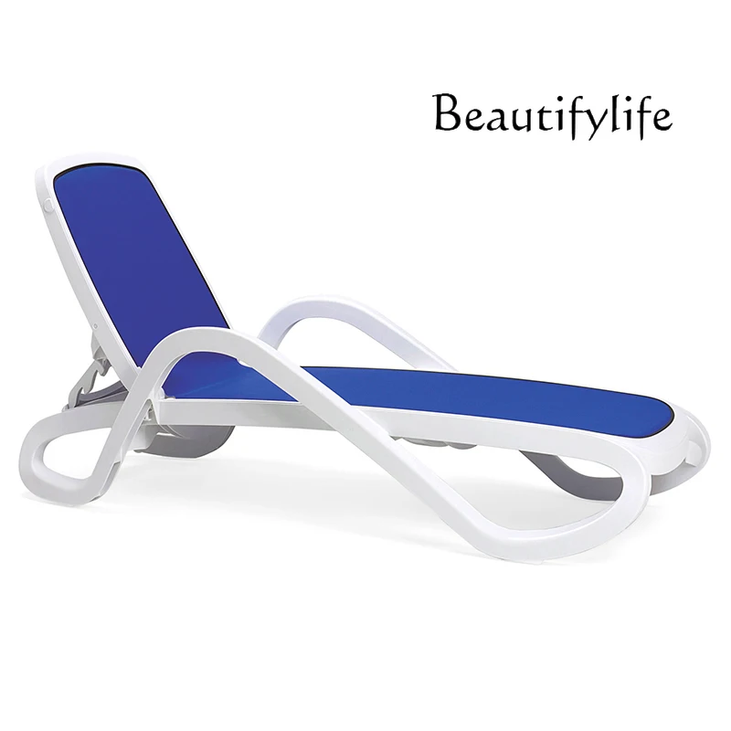 Plastic Recliner Adjustable European-Style Leisure Simple Beach Hotel Balcony Swimming Pool Outdoor Lying Bed