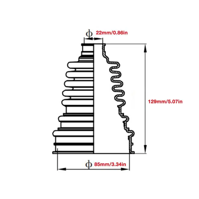 Universal Silicone CV Constant-velocity Dust Cover Joint Boot Drive Shaft Anti-aging Wear Resistance Universal CV Boot CV Joint