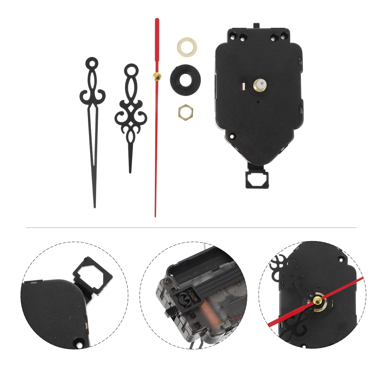 

Clock Swing Wall Movement Mute Durable DIY Accessories Household Replacement Supplies Black