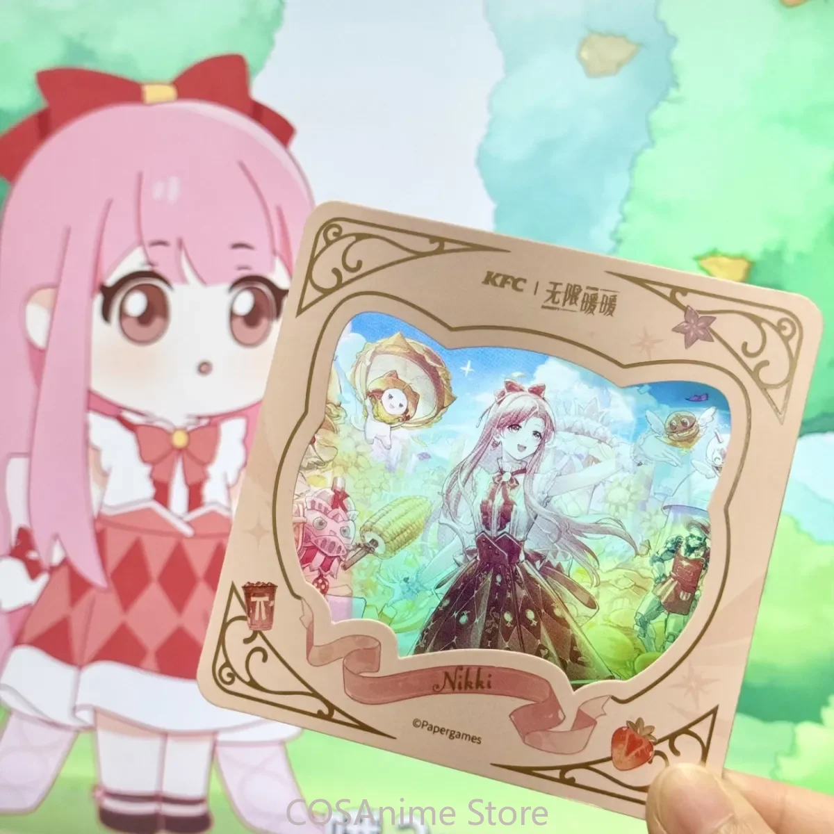 إنفينيتي نيكي الرسمية    X KFC كولاب كوسبلاي مومو     نيكي دلو بطاقة كم شفافة بطاقة Ack كليب صور بطاقة كأس غطاء الساخن #6
