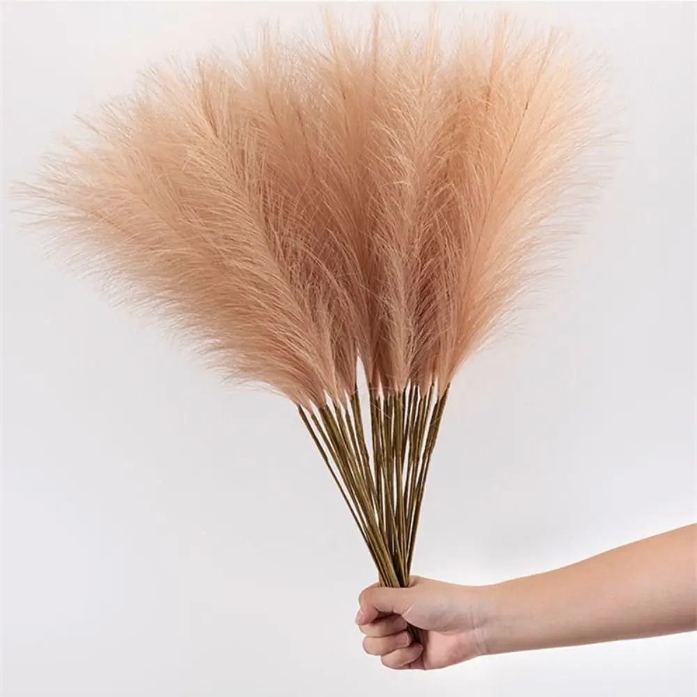 10PCS/Set Home Decor Fluffy Pampas Grass DIY 55CM Fake Plant Reed Flower Arrangement Artificial Flower Christmas Festival Decor