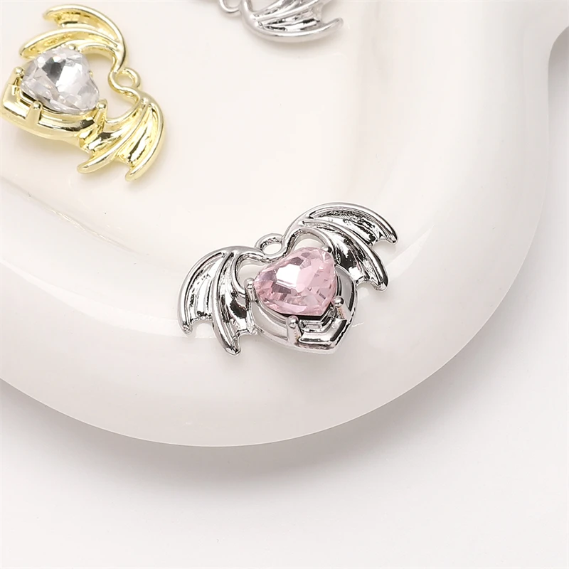 1pcs 23x17mm Alloy Metal Heart Wing Charms Pendants for Women Necklace Bracelet Earring DIY Jewelry Making Craft Accessories