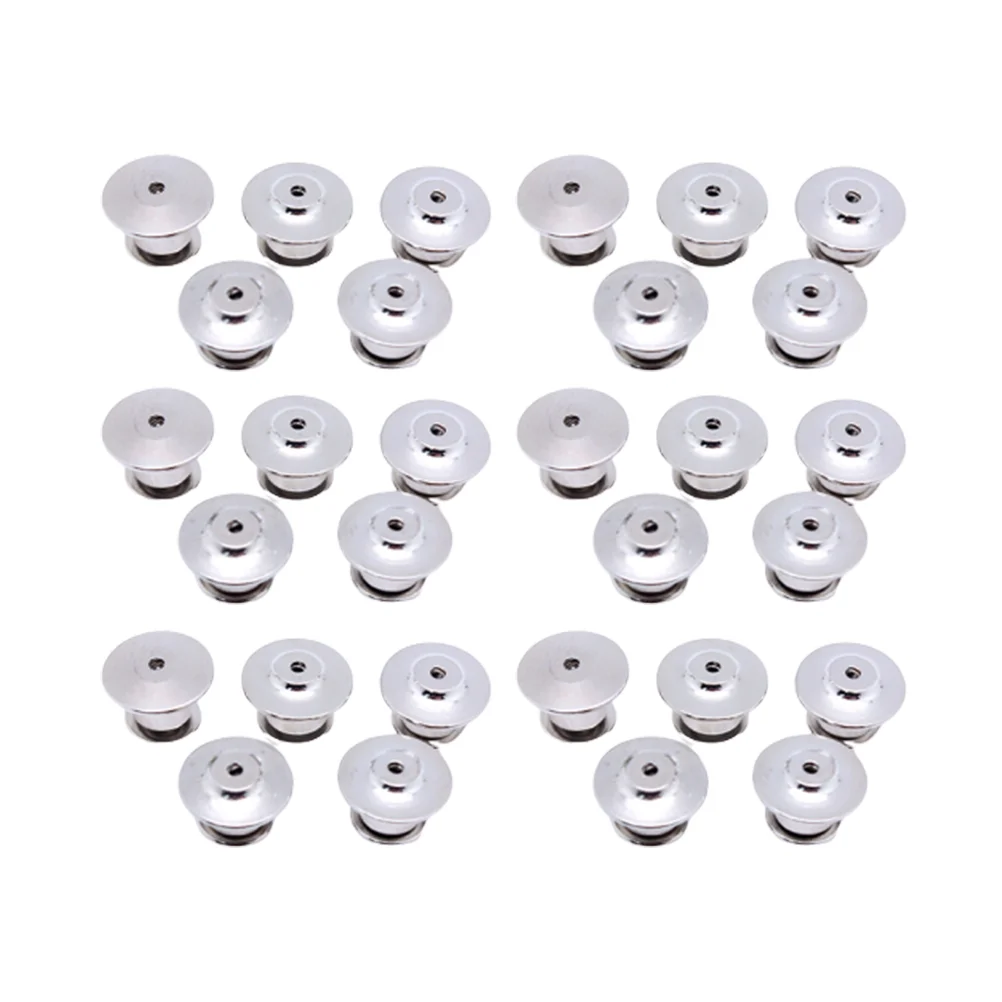 30PCS Durable Metal Flat Locking Pin Backs Brooch Badge Accessories (Silver) pin keepers locking pin keepers