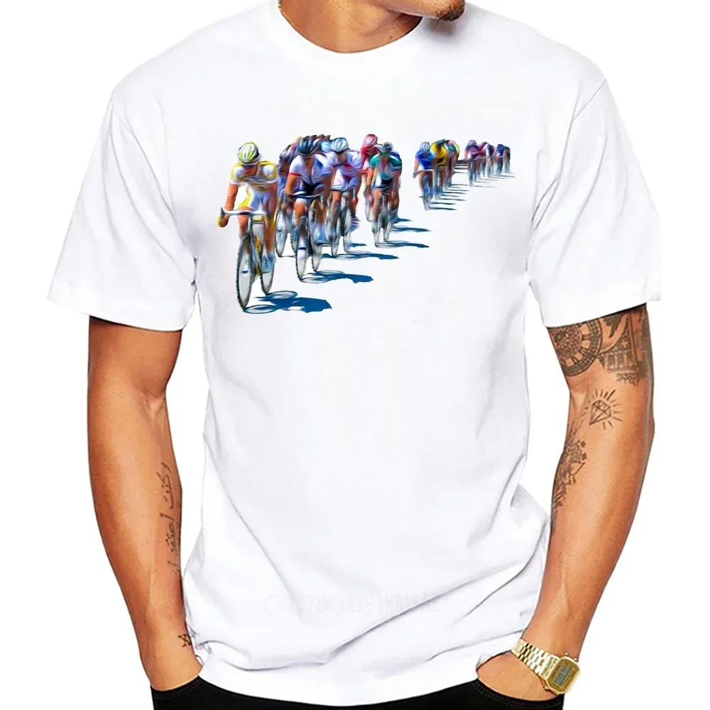 Fixed Gear Bicycle Cyclist Racing T-Shirt New Summer Men Short Sleeve Road Bike Sport Lover White Casual Boy Tees Cartoon Tops