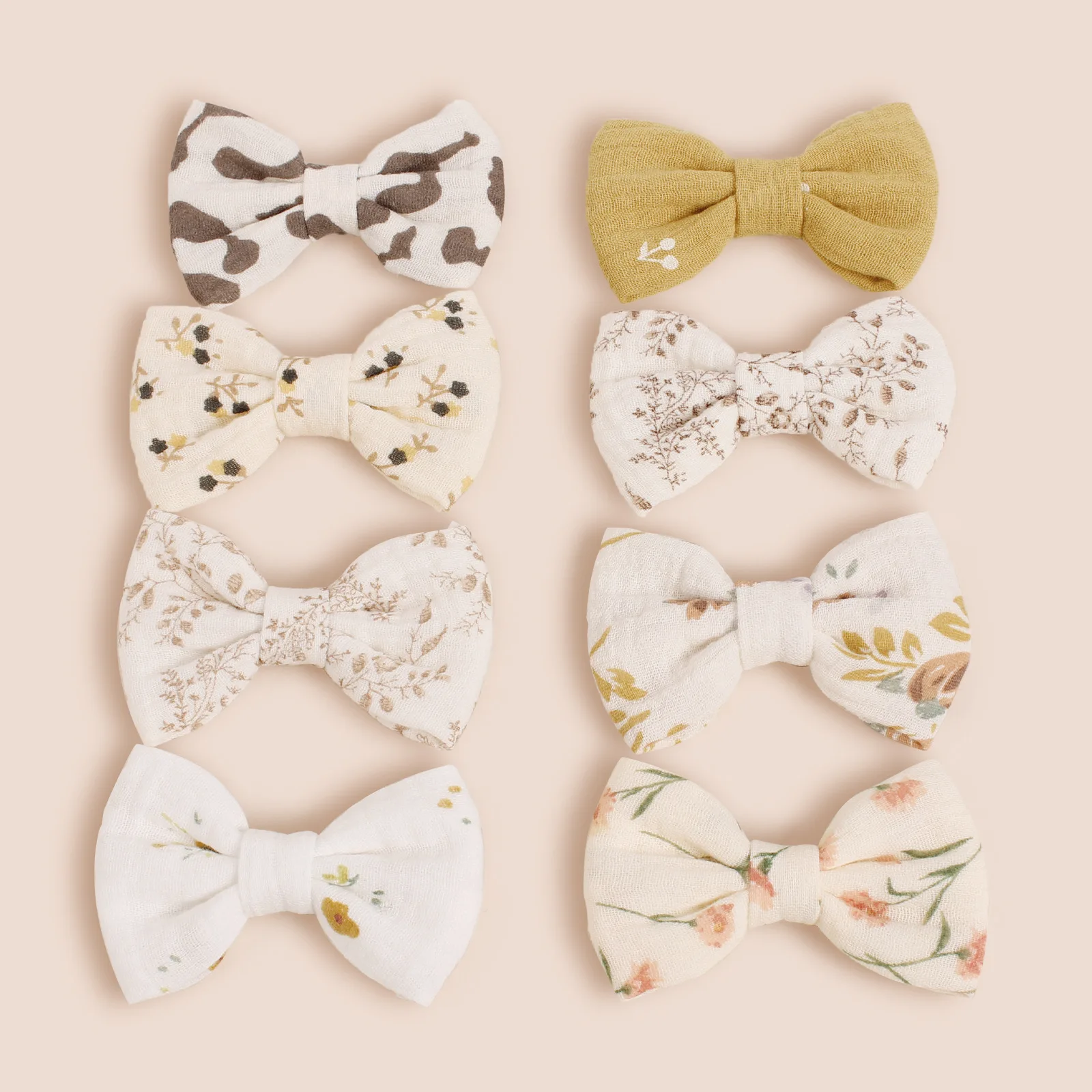 

32 Pcs/Lot, 3.3" Floral Print Cotton Fabric Hair Bow Clips Handmade Soft Bow Baby Hairpins Holiday Gift Girls Hair Accessories