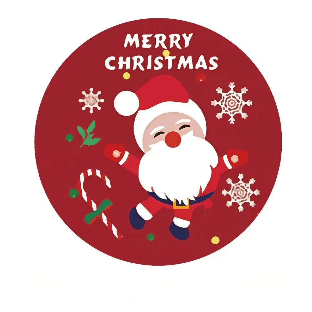 100-500Pcs Merry Christmas Stickers Christmas Theme Seal Labels Stickers For DIY Gift Baking Package Envelope Stationery Decor