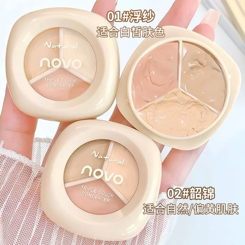 

3-Color Matte Concealer Palette Cream Texture Covers Acne Marks Dark Circles Multifunction Face Makeup Lasting Brighten Skin