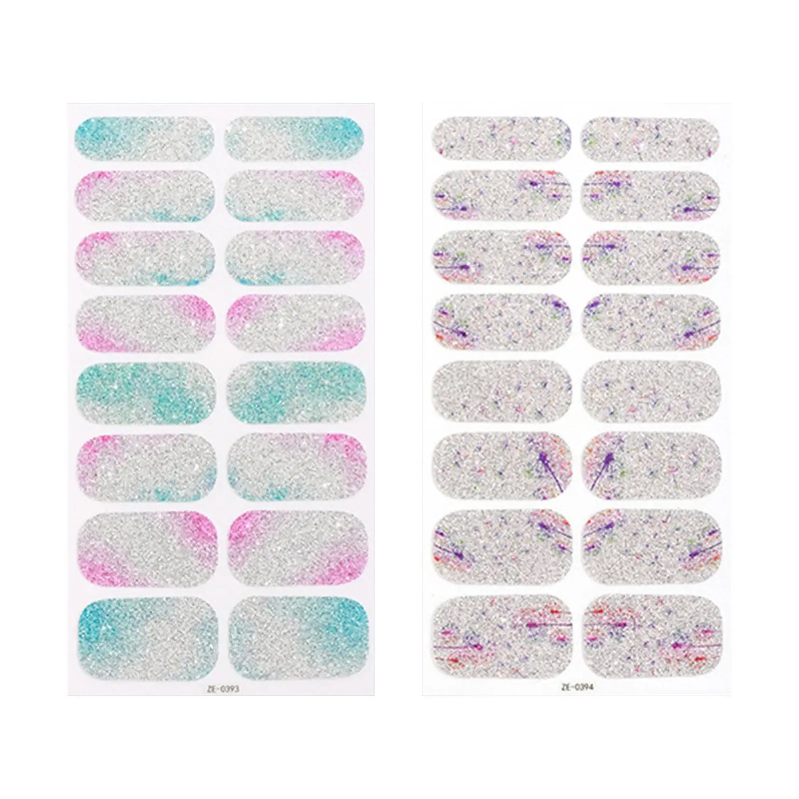 16 Pieces Full Wraps Nail Polish Stickers Nail Patches Semi Cured Gel Nail Wraps Patch for Girls Nail Decorations Home Use Gifts