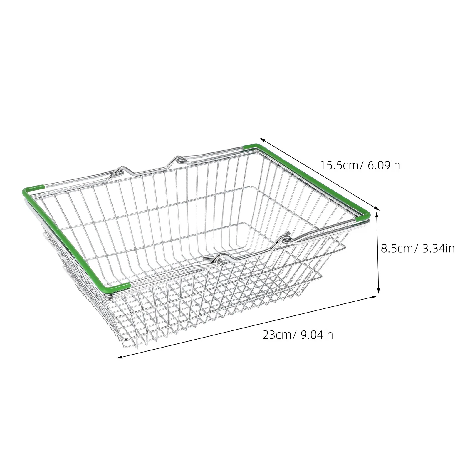 Mini Shopping Basket For Kids Metal Storage Organizer Portable Grocery Cart Handle Pretend Play Iron Basket For Home Outdoor
