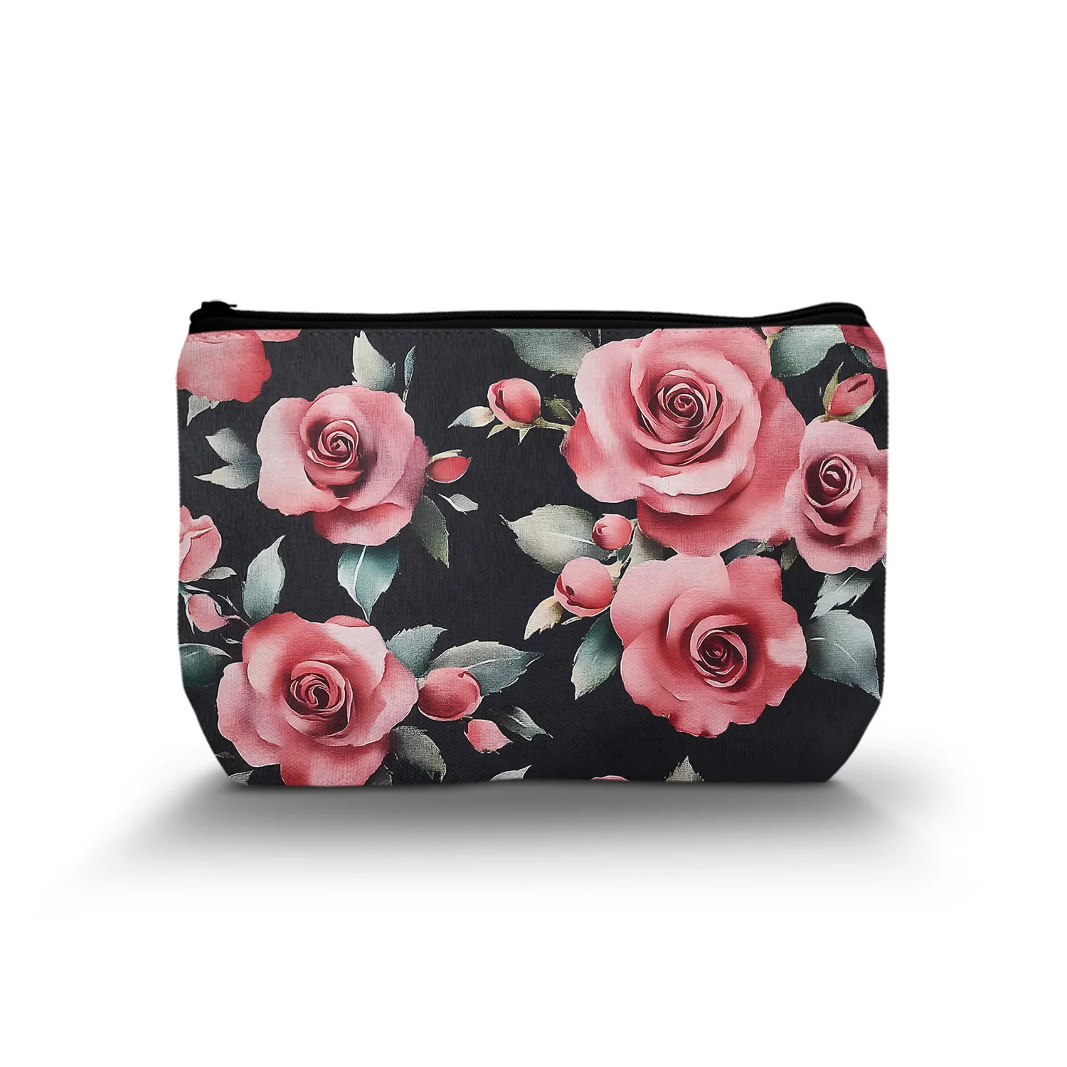 1Pc Elegant Floral Cosmetic Bag Simple And Unique Female Cosmetic Bag Portable Cosmetic Bag With Zipper The Best Gift For Flower