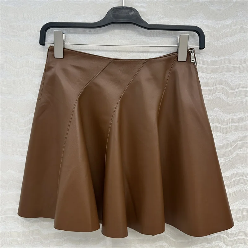 Jupe femme 2025 hiver nouvelle taille haute mince mini jupe véritable peau de mouton patchwork femmes demi-jupe y2k jupe courte décontractée