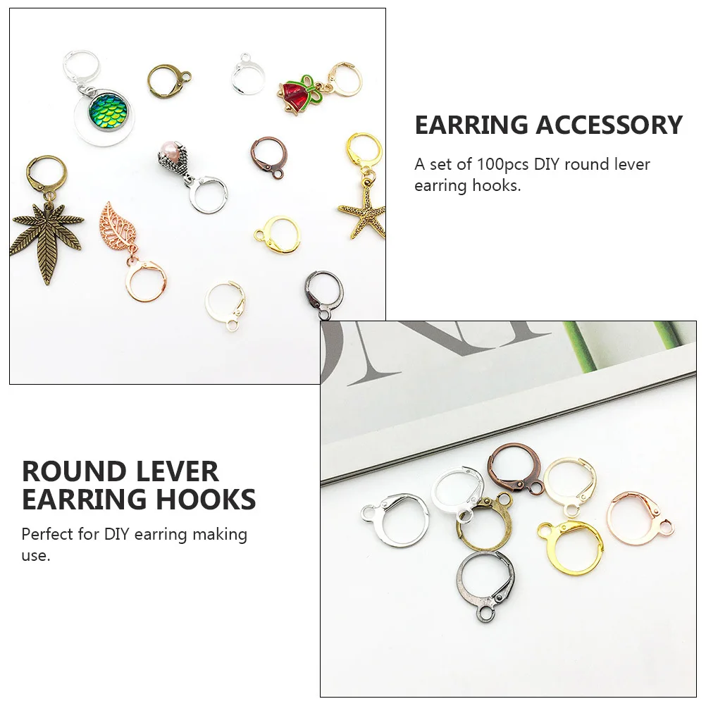

100Pcs Premium Metal Earring Hooks Ideal for DIY Earring and Jewelry Projects Alloy Accessories Jewelry Accessory