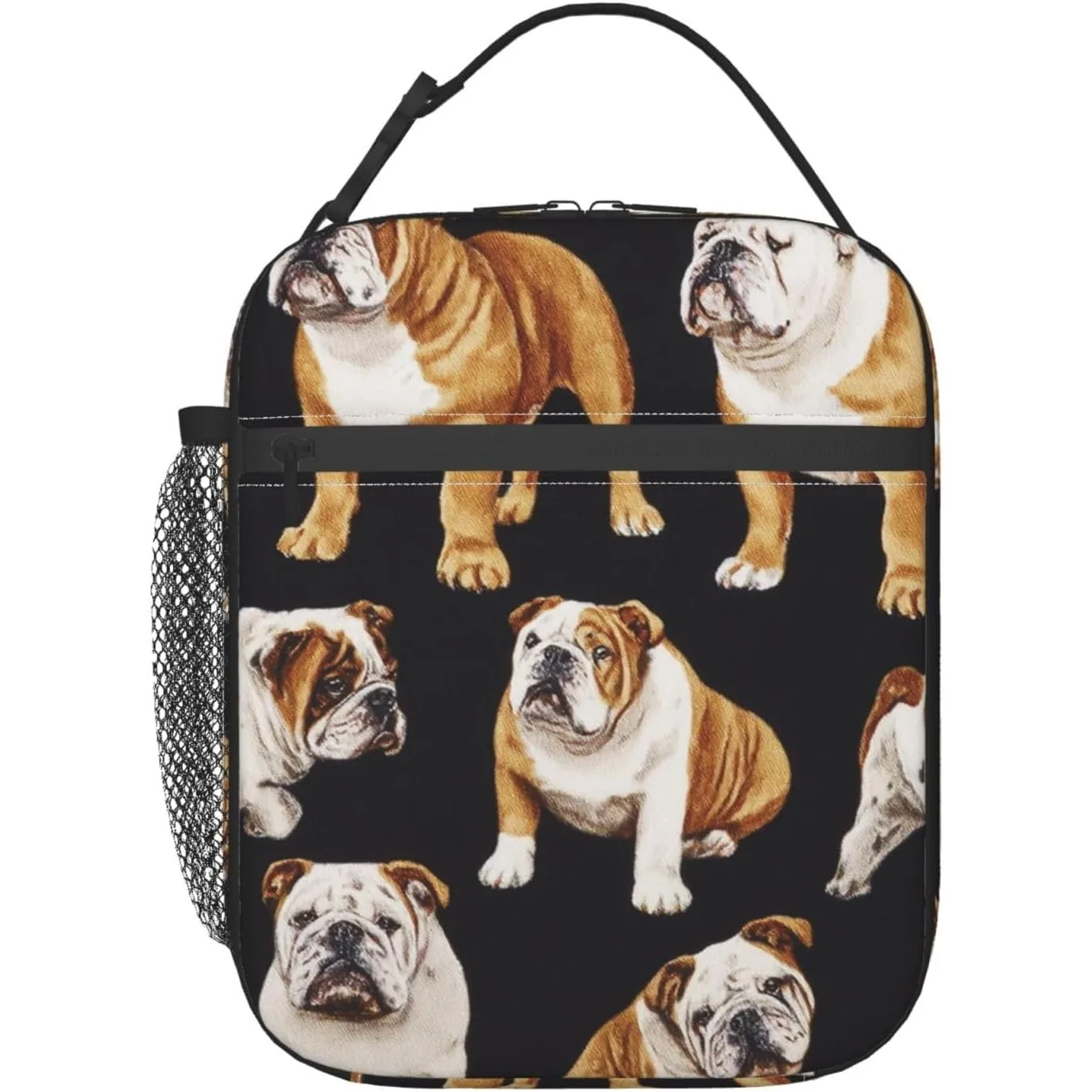 English Bulldogs Lunch Bag, Insulated Lunch Box for Women Adult,Tote Bag for Picnic Office Travel Beach or Hiking
