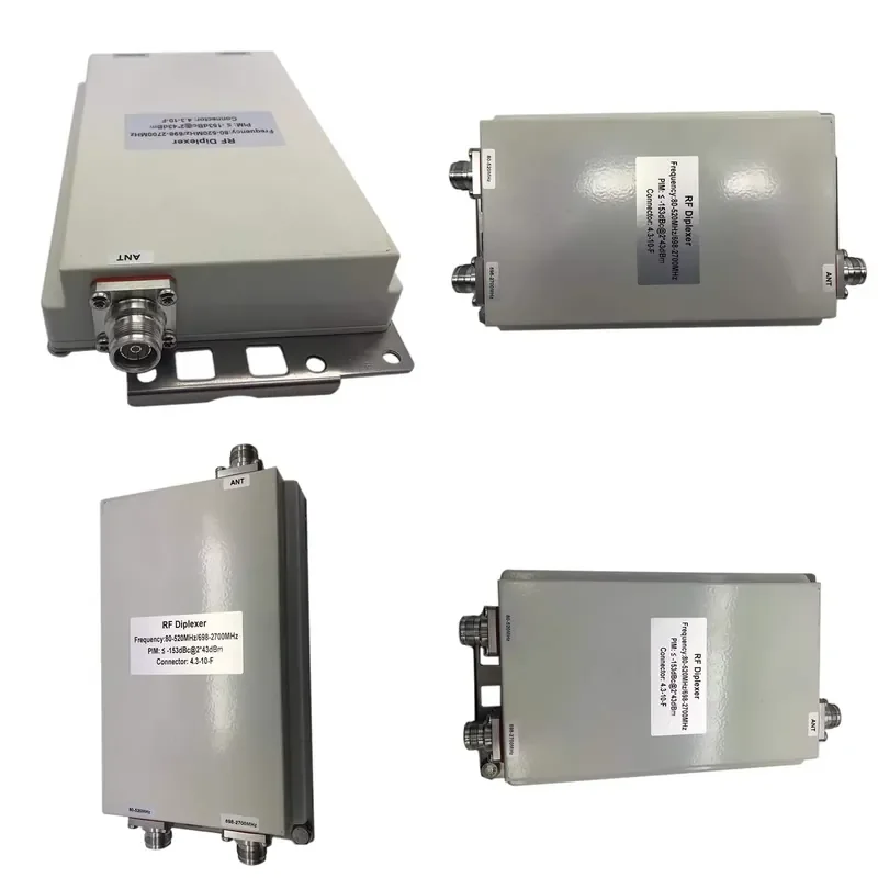 for Low PIM Passive Cavity Diplexer Duplexer Combiner 80-520MHz 694-2700MHz -153dBc 4310F High Power Handling Stable