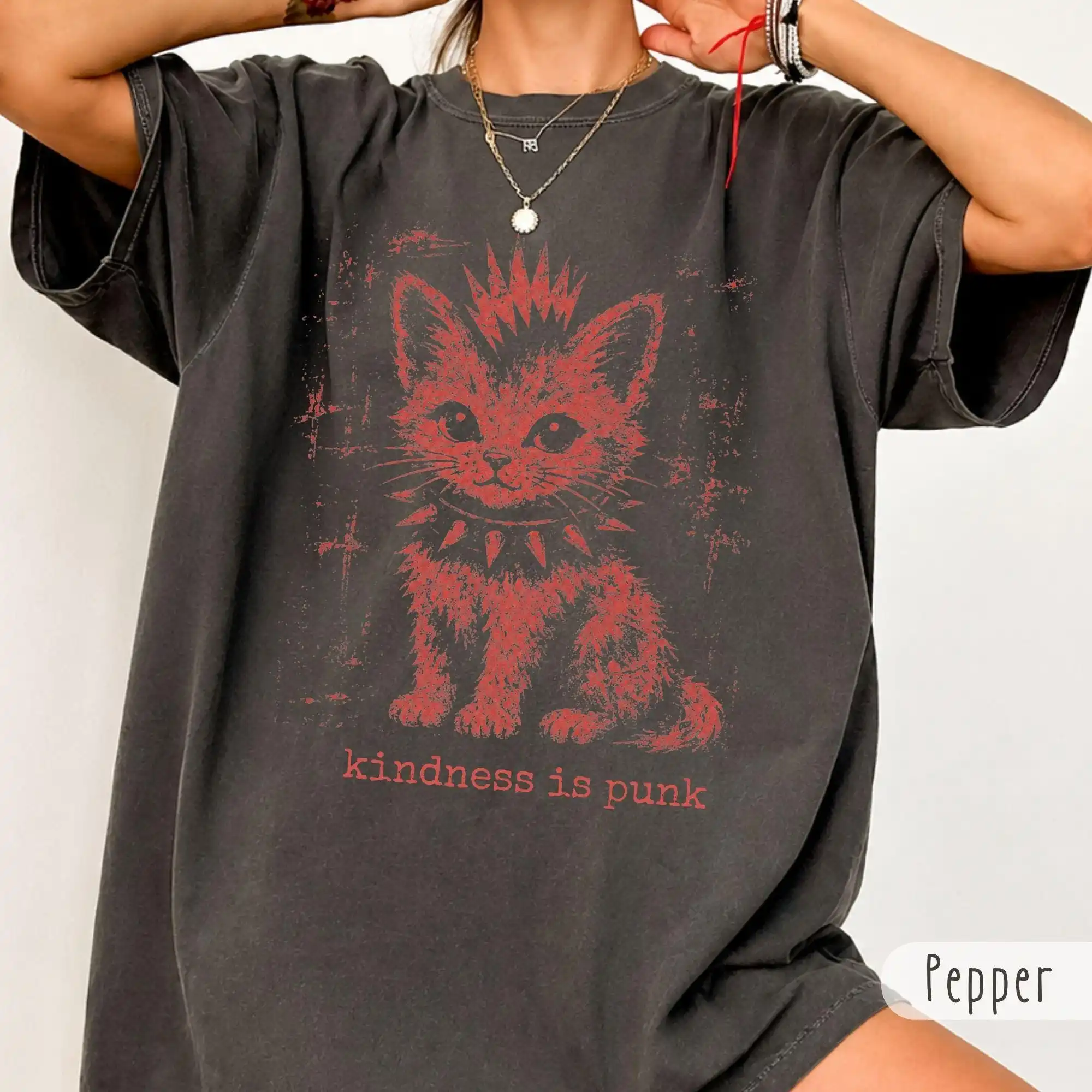 Kindness Is Punk Funny Cat Shirt, Social Justice Activist Tee, Equality Inclusion Sweatshirt