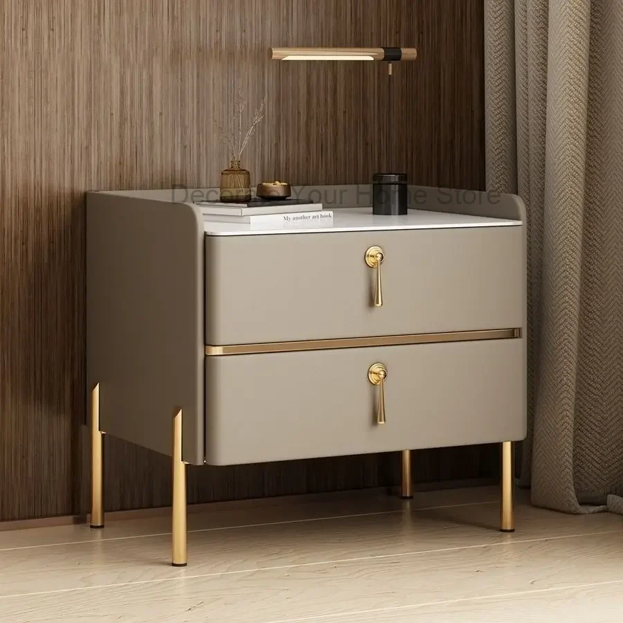 

Italian Light Luxury Bed Board Bedside Cabinet Bedroom Household Modern Bedroom Household Leather Bedside Cabinet Bedside Cabine