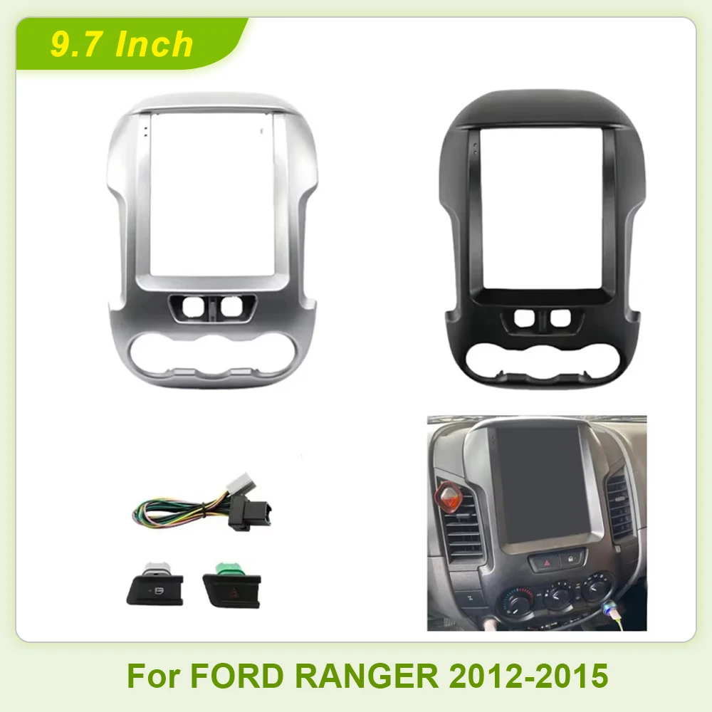 9.7 Inch For FORD RANGER 2012-2015 2Din Car Radio Fascias  Multimedia Frame Video Player Navigation DVD Panel Trim