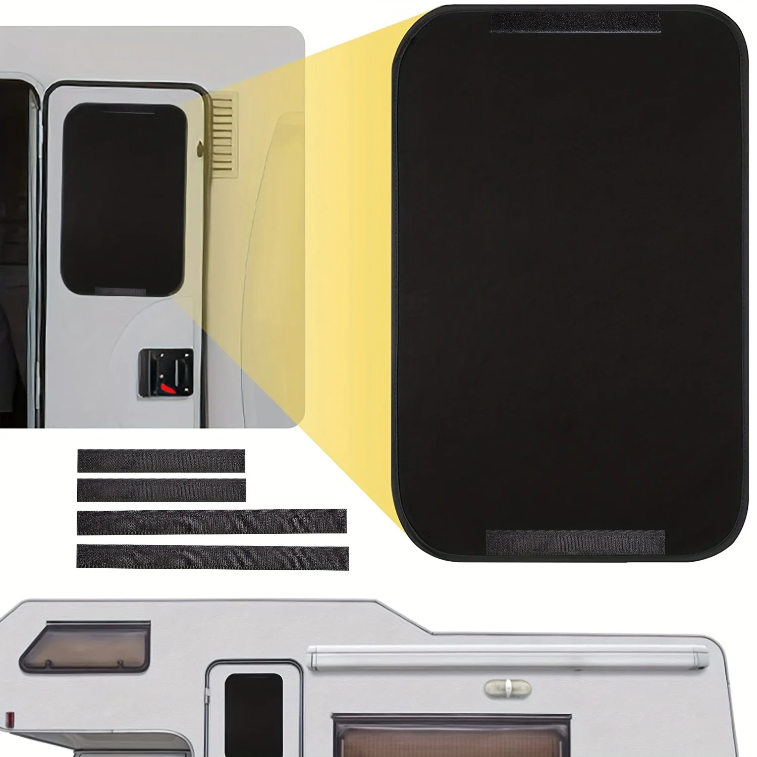 RV Window Sun Shade Blackout Curtain UV Protection Privacy Cover for Camper Trailer Caravan Motorhome 16x24.75 Inch