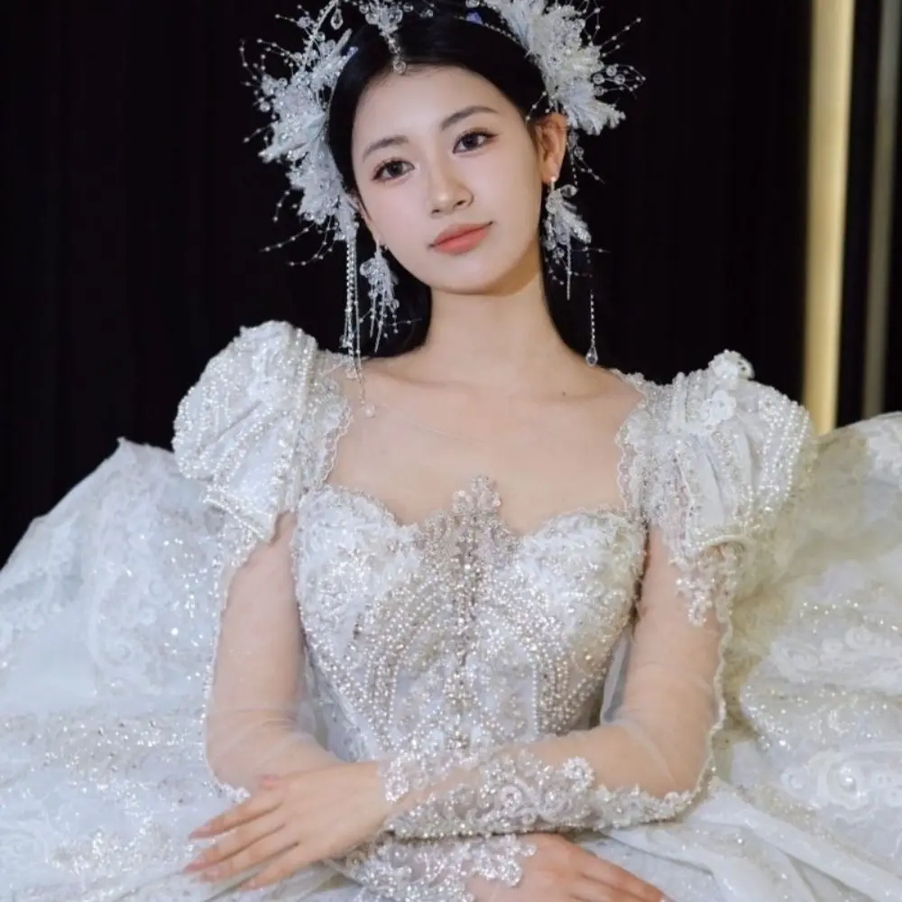 الحلو الجنية العروس كريستال تاج أقراط مشرقة مرصعة بالجواهر كريستال الشعر هوب تيارا الفاخرة رائعة حجر الراين عقال النساء