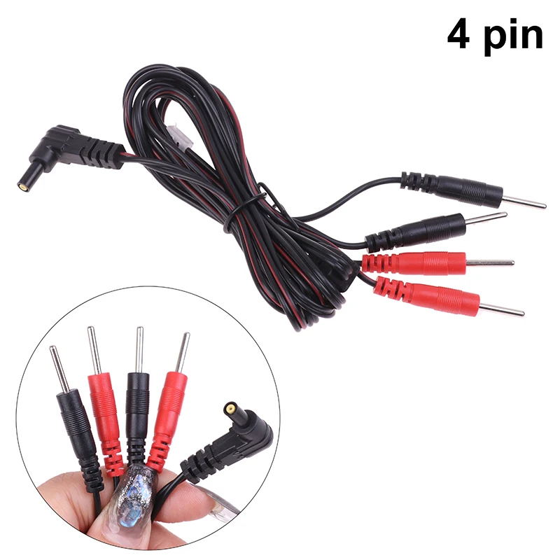 1Pcs Electrode TENS Unit Lead Wires Connector Cables 1.2M 2.35mm Plug 2.0mm Pin Replacement Jack DC Head Digital Therapy Machine