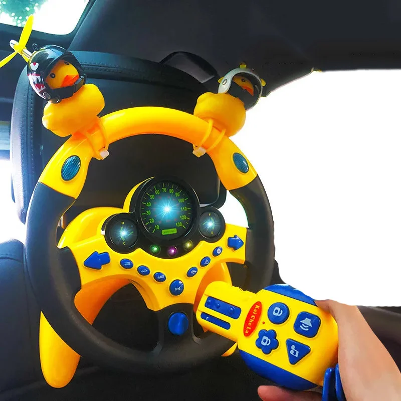 Simulated Driving Controller With Car Key Portable Steering Wheel Copilot Toy Children\'S Educational Sounding Funny Interactive