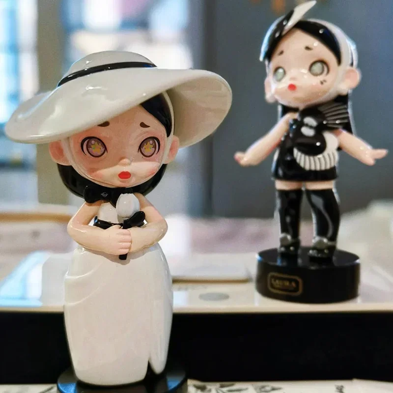 لورا سحر الصفائح الباهتة سلسلة صندوق أعمى لطيف أنيمي الشكل تحصيل نموذج دمية سطح المكتب الحلي الكبار لعبة أطفال هدية