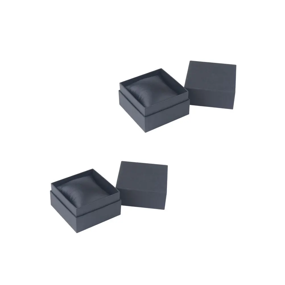 

2pcs Watch Box Black High-End Wristwatch Storage Case Display Packaging Paper Gift Box For Men Women Watch Display Case