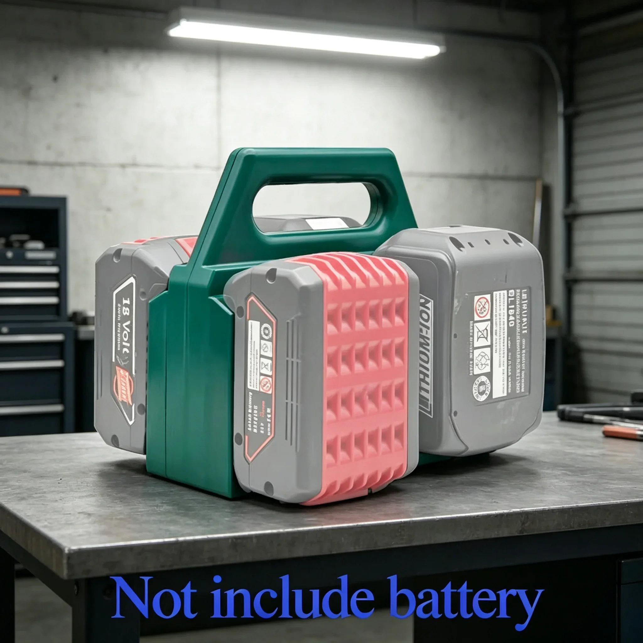 Portable Li-ion Battery Holder Storage Rack Fit for Dewalt Milwaukee M18 Makita Bosch Dual Slot Workshop Garage Organizer