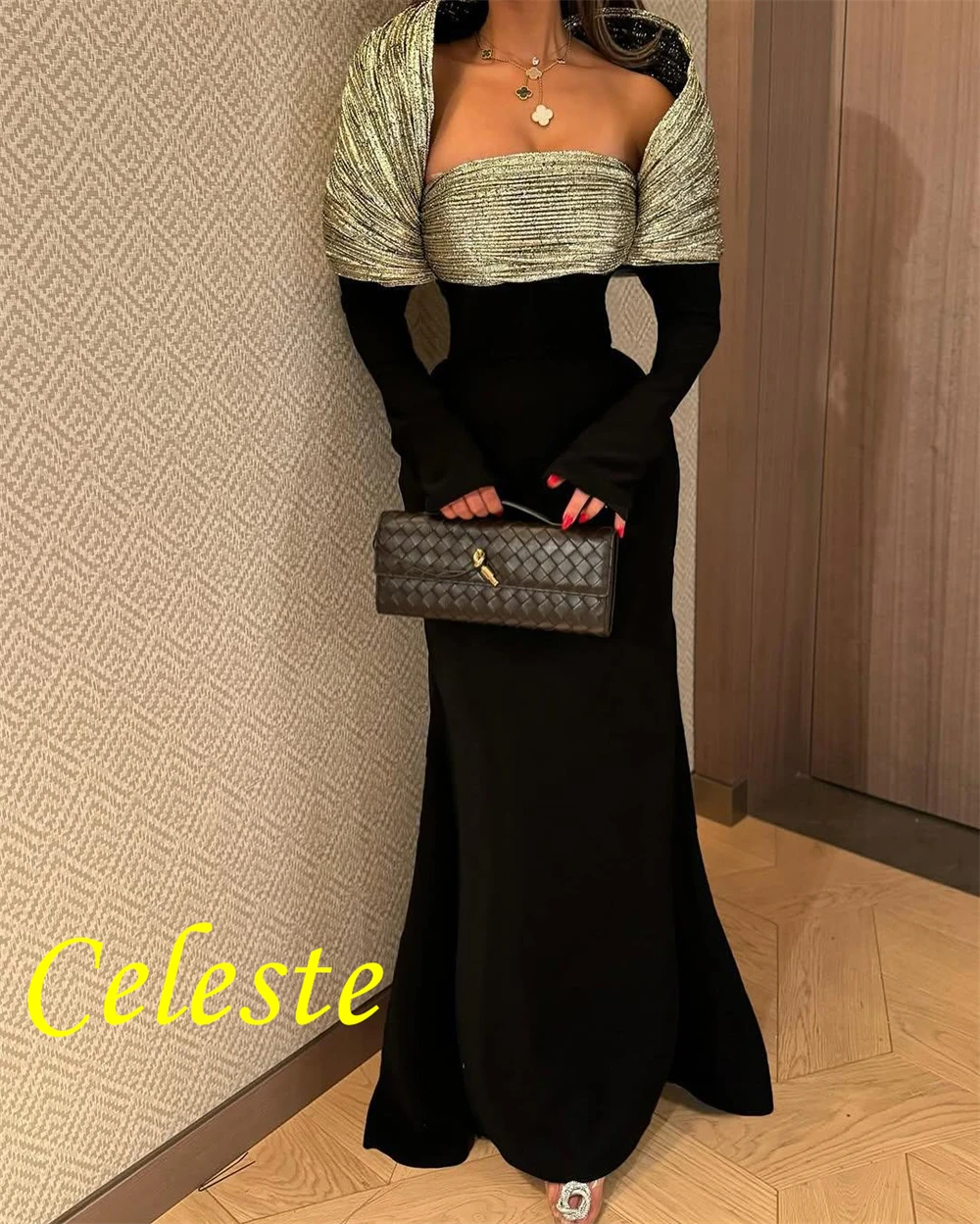 فساتين سهرة جيرسي ناعمة حورية البحر مخصصة بأكمام طويلة رائعة قبالة الكتف فساتين العودة للوطن فساتين حفلات فاخرة #4