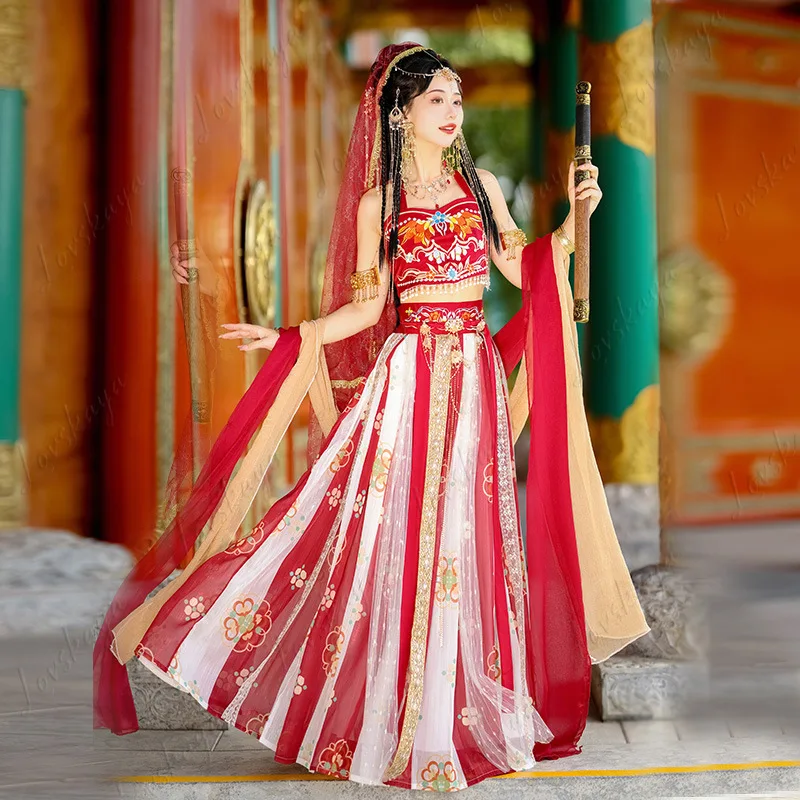 New Summer Dunhuang Style Improved Hanfu Full Set Exotic Western Region Ethnic Costume