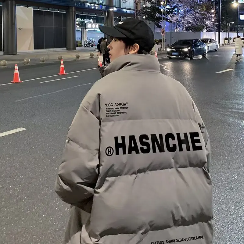 

Свободная хлопковая куртка-пальто с воротником-стойкой, осенне-зимняя, больших размеров (до 250 фунтов), новинка 2025 года, молодежный повседневный стиль