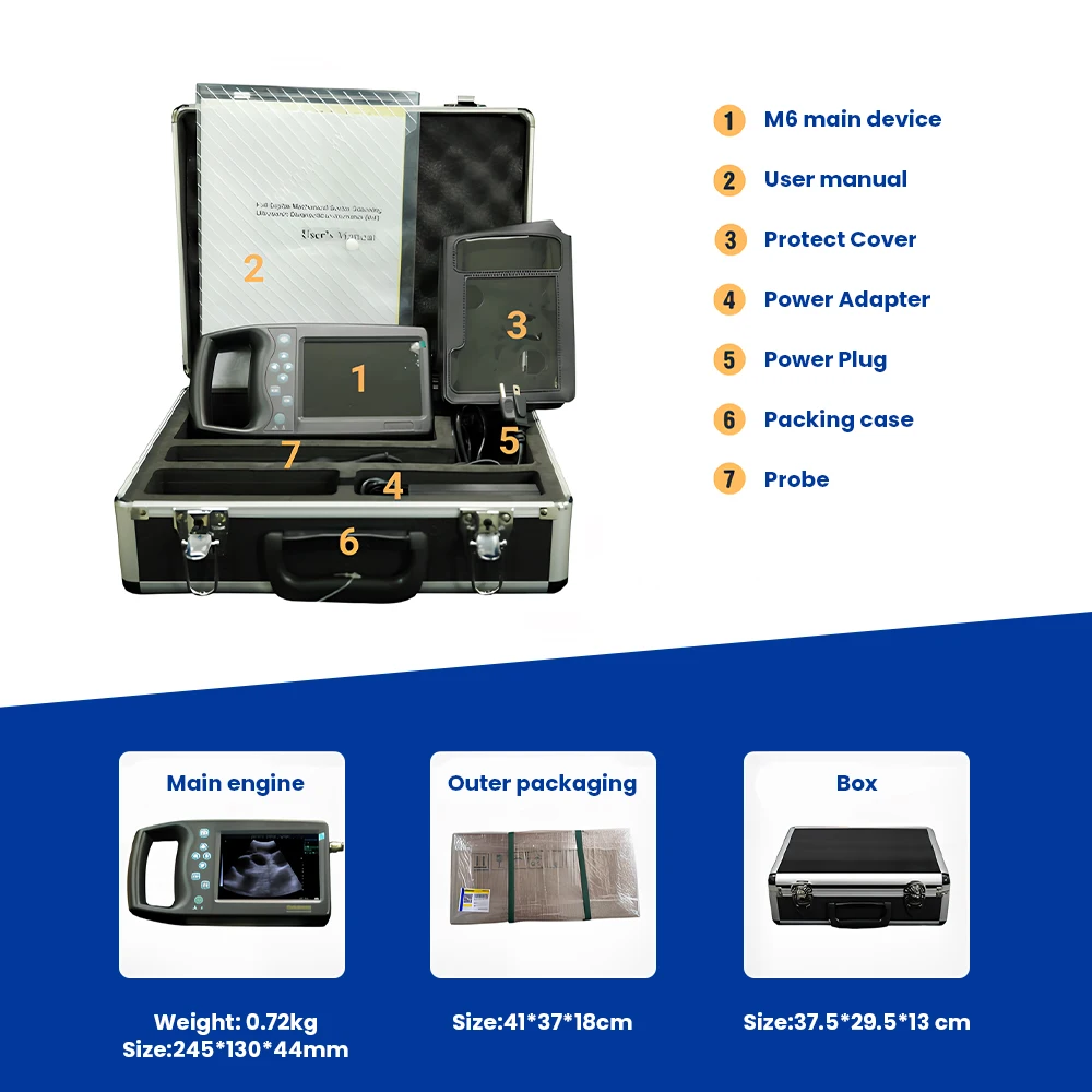 5.7 Inch LCD Screen Portable Veterinary Ultrasound Scanner For Animal Ultrasound Pregnancy Testing Machine Color Medical machine