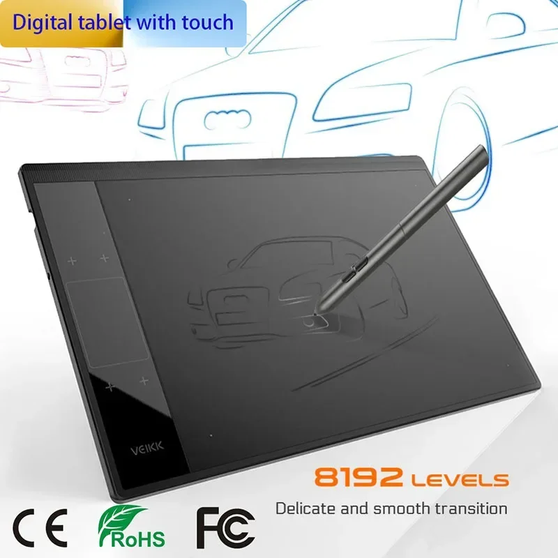 VEIKK a30 10 x6 inch Professional Graphics Drawing Tablet Type-c Interface with 8192 Level Battery-free for Drawing Digital Pad