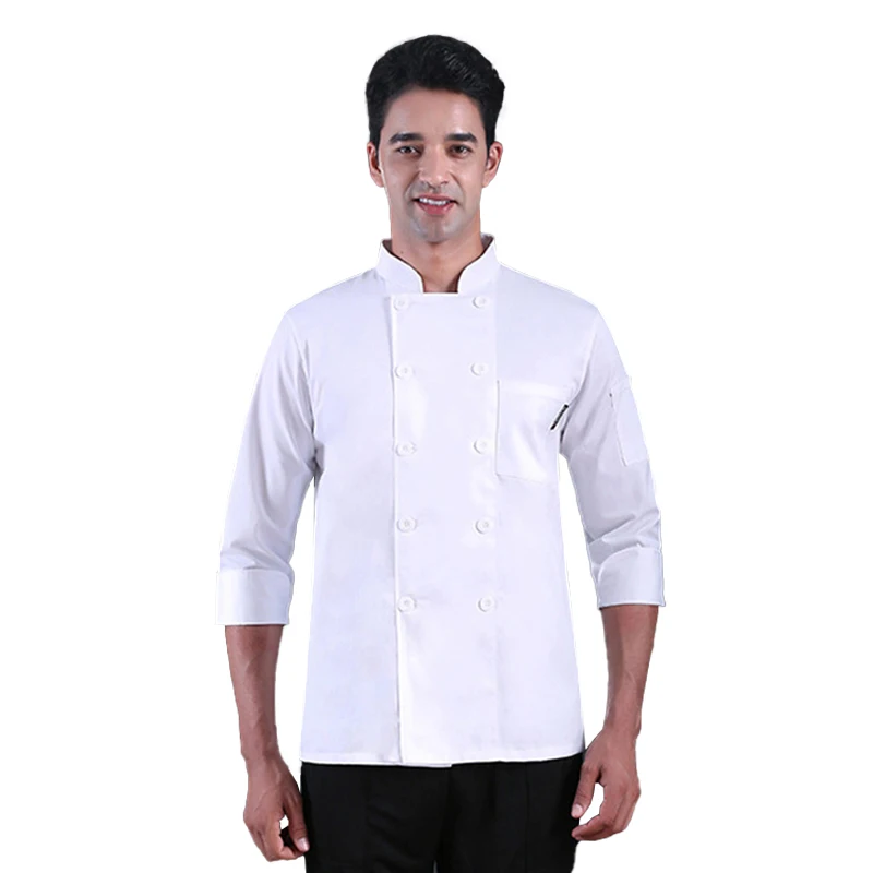 Chef Jacket Hotel Kitchen Shirt Men Long Sleeve Bakery Cook Coat Unisex Catering Work Clothes Restaurant Women Waiter Uniform