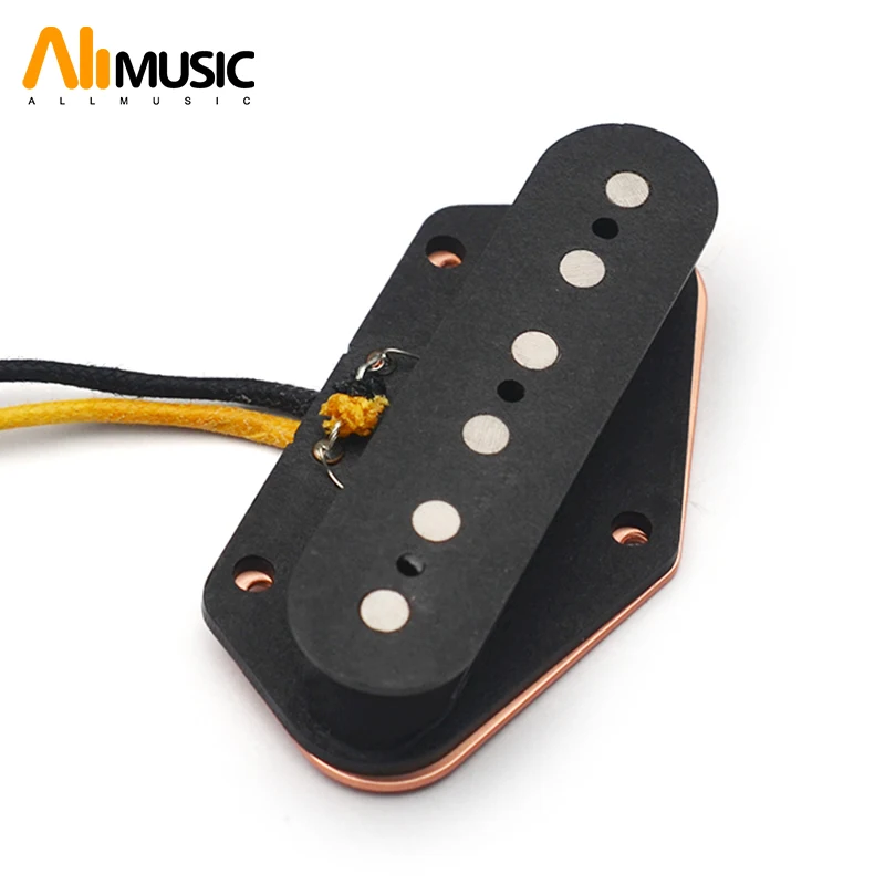 Alnico 5 TL Bridge Pickup Fiber Bobbin with Cloth Cable TL Bridge Pickup Black Guitar Parts