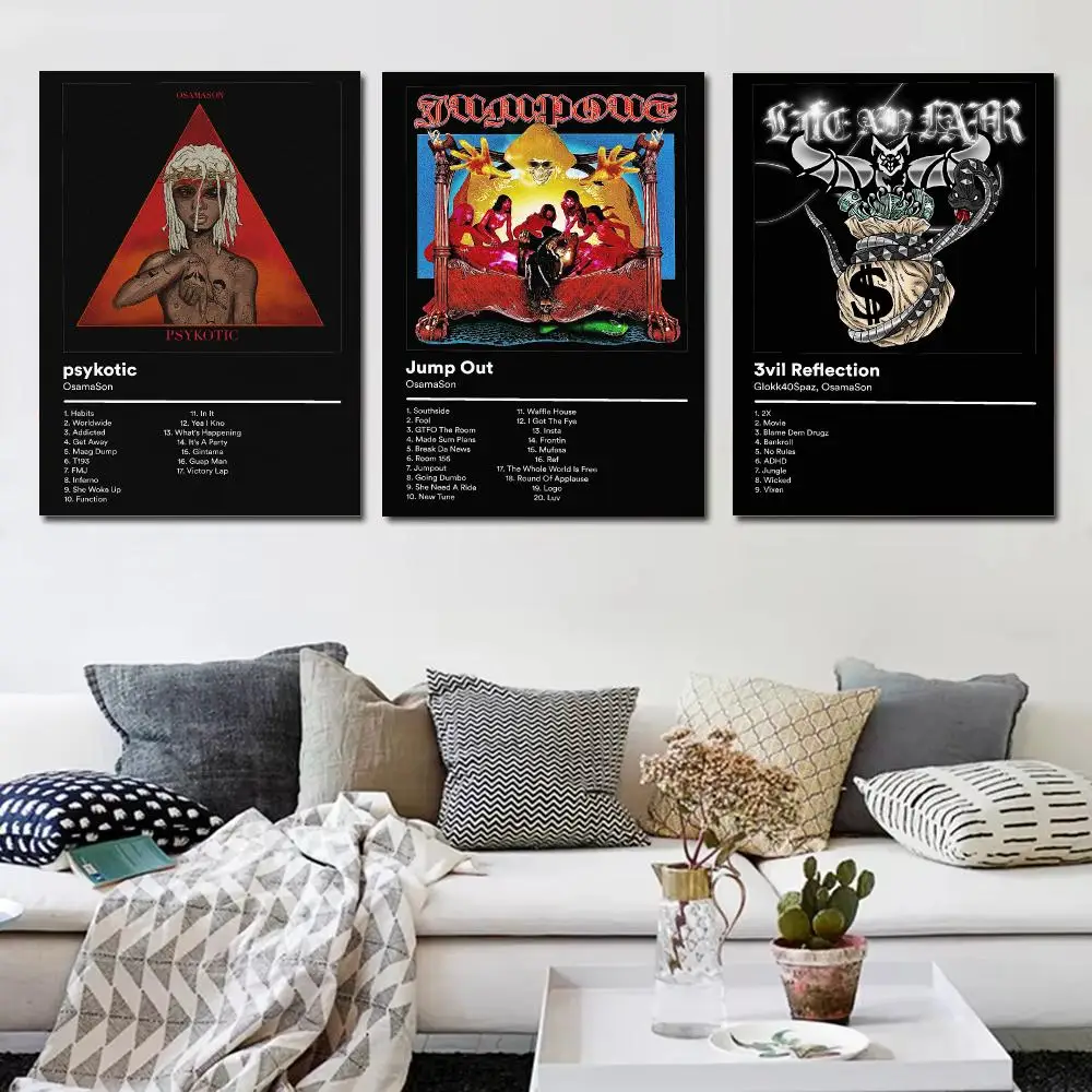 Underground Rap O-OsamaSon Poster Music Album Wall Art Print Room Decoration for Bedroom Living Room Office Home Decor Gift