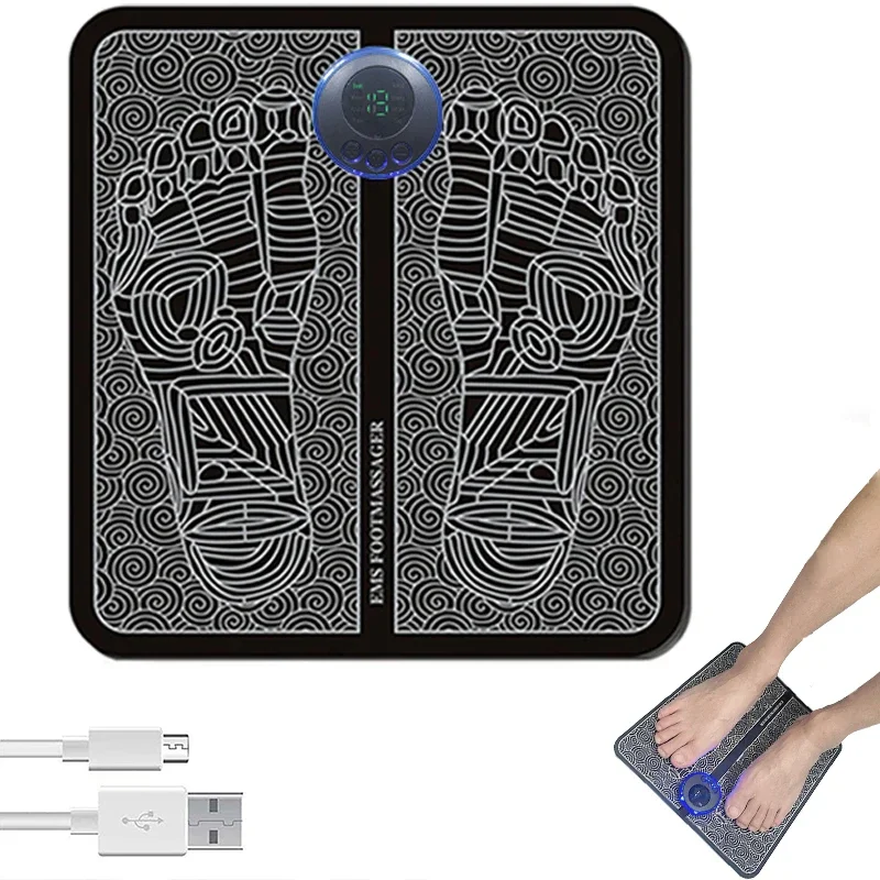 Foot Massage Pad  Sole Massage Tool USB Charging Convenient Fast Suitable   and Travel Black