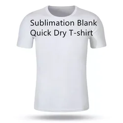 Polyester Solf Touch Sublimation Blank White T-shirt Summer Man Unisex O-neck Short Sleeve Tshirt Sports Clothing for Kids Adult