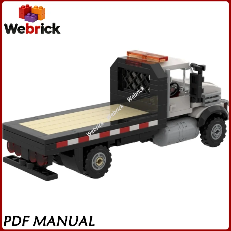 Compact Wide Flatbed Truck Building Block Set MOC Engineering Trailer Vehicle DIY Assembly Collectible Decoration 227pcs