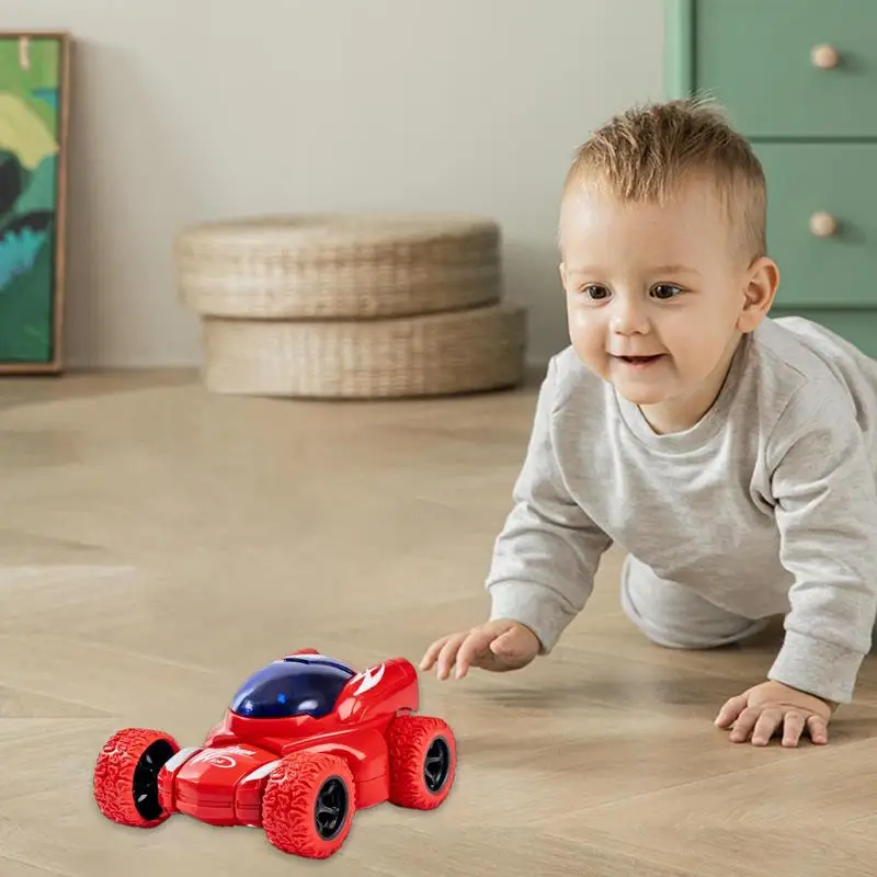 Coche de juguete para acrobacias, coche deslizante de empuje con fricción fresca, rotación de 360 grados, tracción en las cuatro ruedas, acrobacias inerciales, coche de juguete vertical para