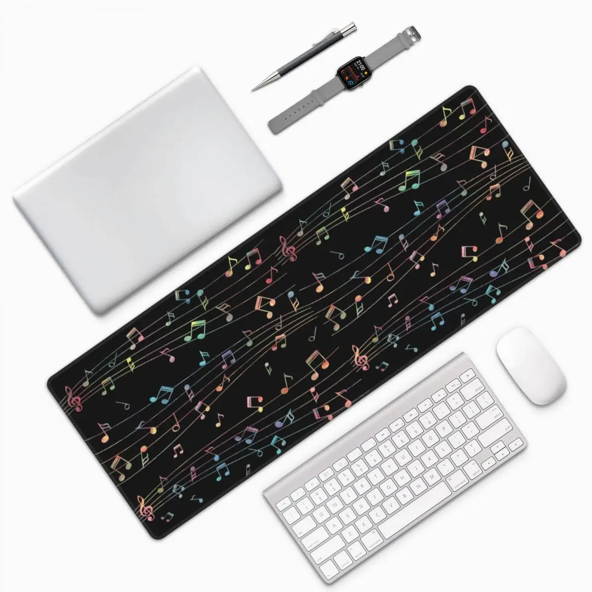 Music Notation Musical Notes Large Mouse Pad Computer Keyboard Mouse Mat Gamer PC Laptop Desk Mat Office Accessories Table Mats